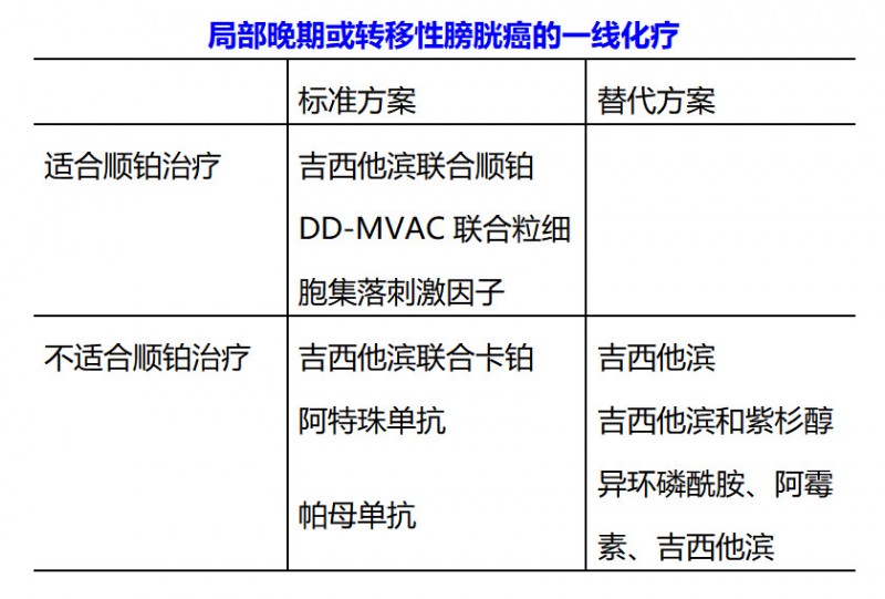 膀胱癌一线化疗