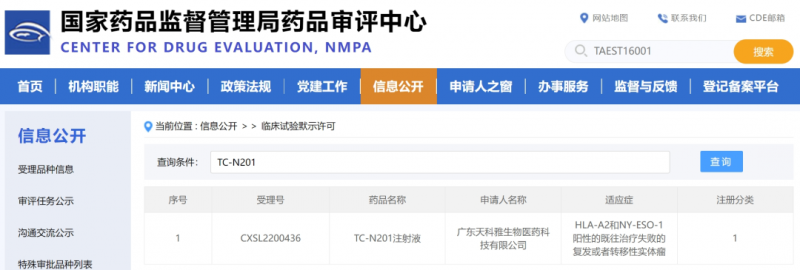 TC-N201临床试验申请获批