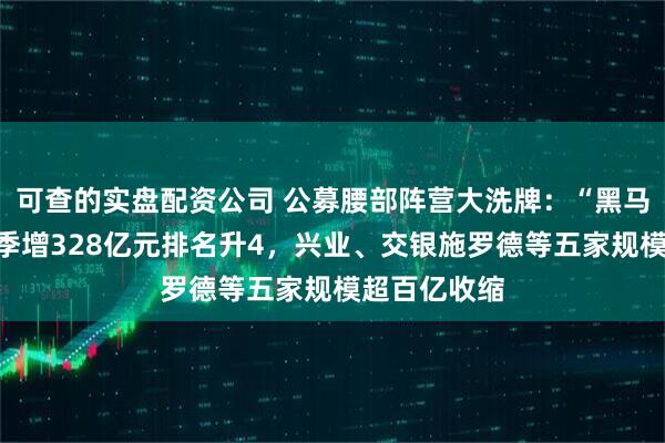 可查的实盘配资公司 公募腰部阵营大洗牌：“黑马”海富通单季增328亿元排名升4，兴业、交银施罗德等五家规模超百亿收缩