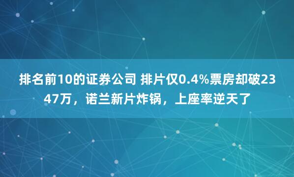 排名前10的证券公司 排片仅0.4%票房却破2347万，诺兰新片炸锅，上座率逆天了
